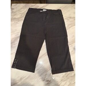 Briggs Polka Dot Cropped Pants Women's Size 16 Black and White